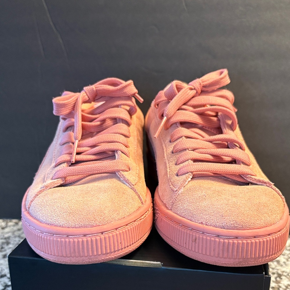 Puma Peach Suede Sneakers
